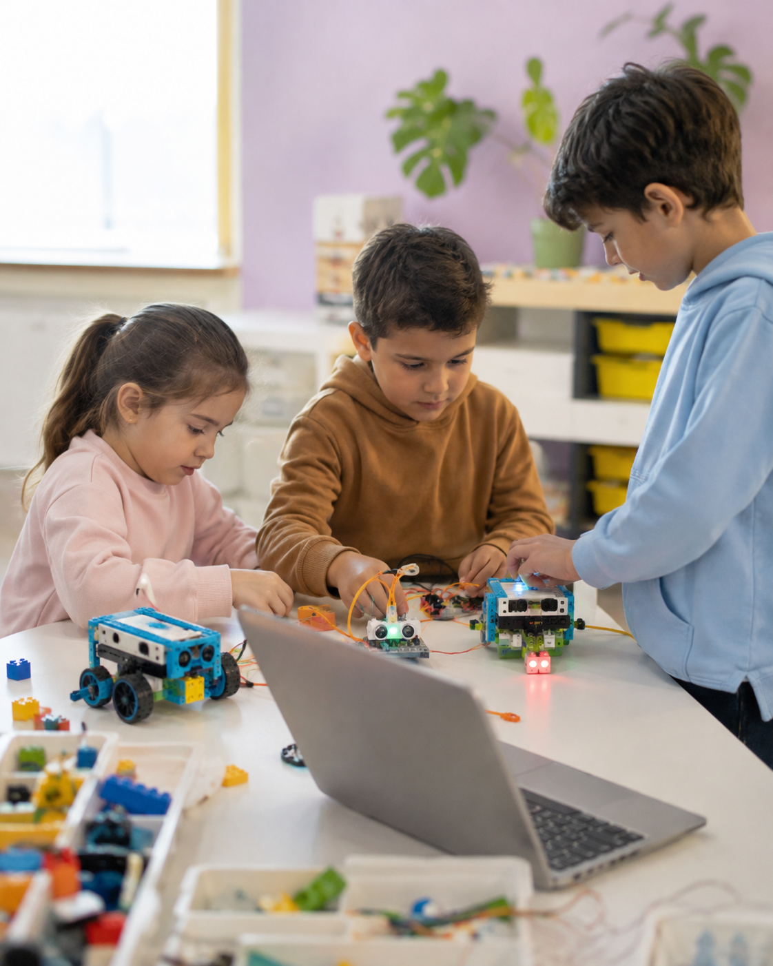 Niños con robótica y tecnología